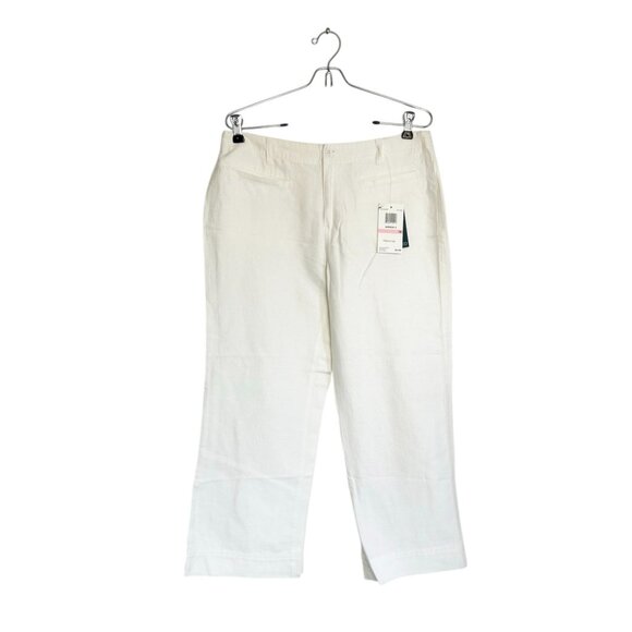 Calvin Klein Jeans Women's Linen Blend Cropped Pants in White - Sz 10 - NWT - Picture 1 of 7